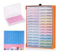 30Pcs Diamond Painting Storage Containers Trays with Lids and Stickers | 2-in-1 Diamond Art Accessories, for Diamond Art Beads and Tools, Small Craft Items, DIY Jewellery & Nail art
