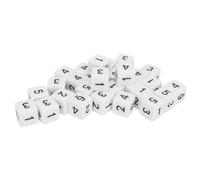 30PCS Dice Set 16mm 6 Sided Plastic Number Cubes with Clear Printing | Enhance math games and board games with 30 white plastic dice cubes offering clear numbers and a satisfying tactile feel