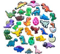 30PCS Dinosaur Shoe Charms for Kids - Cute Clog Charms for Croc Shoes, Fun Shoe Decorations for Boys & Girls, Birthday Gifts & Party Bag Fillers