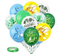 30PCS Dinosaur Theme Balloons Decorations - 12inch Pterosaur Triceratops Prehistoric Latex Balloons for Jurassic Party Supplies - 6 Styles Suitable for Adults and Children