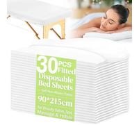 30PCS Disposable Fitted Massage Table Sheets with Elastic, Breathable Disposable Massage Table Cover, Non Woven Fabric Spa Bed Covers for Beauty Salon Wax Tattoo Facial Lash Bed