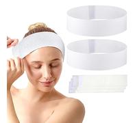 30PCS Disposable Spa Headbands, Stretch Non-Woven Facial Headband with Adjustable Magic Tape, Soft Skin Care Essential for Home Use Hotel Spa and Hair Salon