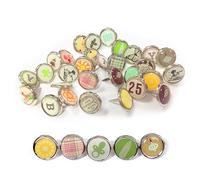 30PCS DIY Pattern Split Pins, Glue Drop Two-Foot Nail, Metal Material and Electroplating Process, Metal Paper Fasteners, Split Pin for Crafts Scrapbooks Cards,Greeting Cards and Photo Displays
