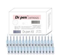 30pcs Dr. Pen X5 Replacement Cartridges - 42 Pin Tips, Light Blue, One-Month Supply, Ultra Dense Coverage, Single Sterile Refills for Face & Body Skincare, Home & Salon, Compatible with Dr. Pen X5
