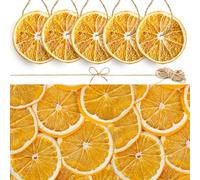 30Pcs Dried Orange Slices, with 30Pcs Hemp Rope, Christmas Wreath Making Supplies, Dried Fruit for Wreaths, Christmas Tree Decorations, Home Fragrance Diffuser