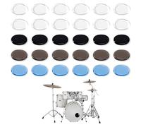 30pcs drum dampeners silicone pads - soft moon gel for drums dampeners - cymbal tone control pads - suitable for drum muffler pads and drumhead silencing (Transparent, Brown, Blue, Black)