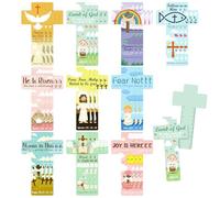 30Pcs Easter Cross Bookmark Rulers Double-Sided He is Risen Cross Page Markers with Measuring Ruler Christian Sunday School Church Religious Stationery Classroom Rewards Party Favors Gifts for Kids