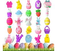 30PCS Easter Mochi Squishy Toys for Easter Basket Suffers, Animal Squishies for Egg Fillers, Mochis Fidget Toys for Kids, Toddlers, Teens, Gifts, Goodie Bags, Classroom Prizes