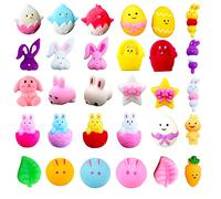 30PCS Easter Mochi Squishy Toys,Mini Kawaii Rabbit Egg Mochies Squishies Fidget Toy for Kids Soft Squeeze Fidget Toys Stress Relief Toys Party Bags Fillers for Kids Treats Party Favors Gifts