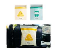 30PCS Easy Stick-On Disposable Car Trash Bags, Waterproof Leak Proof Car Garbage Bags with Strong Sticky, Portable Vomit Bags Suitable for Car, Bedroom, Office, Kitchen (Yellow & Cyan)
