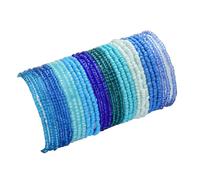 30Pcs Elastic Beaded Bracelets Set Bohemia Multilayer Stackable Seed Beaded Stretch Bracelet Anket Colorful Crystal Glass Beads Wristbands for Women Summer Beach Boho Jewelry Gifts, Acrylic Resin