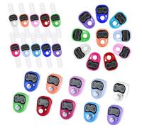 30Pcs Electronic Finger Counter Hand Tally Clicker Multi Pack Digital Row Counter for Knitting Crochet Adjustable Silicone Ring Stitch Number Tracker Resettable Clear LCD Display for Event Class
