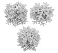 30pcs Embroidered Snowflakes Patch Iron on Applique Stylish Silver Cloth Shape Wear-Resistant Decoration for Handmade Crafts Princess Party