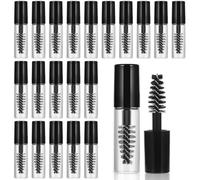 30Pcs Empty Mascara Tube with Eyelash Wand 2ml Mascara Bottles with Brush Rubber Inserts Mini Eyelashes Cream Container Bottle for Travel Small Sample Size Eyelash Growth packing (20, Black, 2ml)