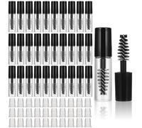 30Pcs Empty Mascara Tube with Eyelash Wand 2ml Mascara Bottles with Brush Rubber Inserts Mini Eyelashes Cream Container Bottle for Travel Small Sample Size Eyelash Growth packing
