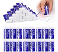 30Pcs Eraser, White Soft Plastic Erasers, Plastic Rubber Erasers, 2B Soft Pencil Eraser Student Drawing Tool, for Universal Use in Schools Sketches Paintings Fine Arts Homes and Offices(3.8*1.8*0.8cm)