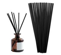 30PCS Extra Long Reed Diffuser Sticks, 30cm Black Fibre Reed Thick Diffuser Sticks Natural Wood Rattan Aroma Oil Replacement Sticks for Fragrance and Aromatherapy in Home,Office (Black)