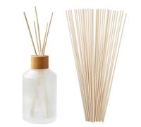 30PCS Extra Long Reed Diffuser Sticks, 30cm Natural Fibre Reed Thick Diffuser Sticks Natural Wood Rattan Aroma Oil Replacement Sticks for Fragrance and Aromatherapy in Home,Office (Primary colour)