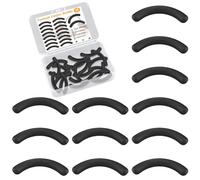 30pcs Eyelash Curler Pads, 1.3inch Refill Eyelash Curler Pad, Rubber Eyelash Curler Refills, Fits All Eye Shapes for Women Use a Box (Black)
