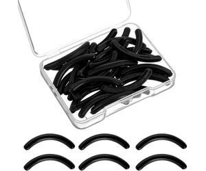 30pcs Eyelash Curler Refill Pads Compatible with Shiseido, Eye Lash Curler Refills, Silicone Rubber Universal Lash Curler Refill Pads with Clear Storage Box(Black)