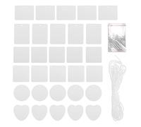 30pcs Felt Sheets Air Freshener, DIY Thermal Transfer Car Scented Hanging Sheets, 6 Shapes White Fragrant Felt Blanks with String for Car Home Decoration, Sublimation Ready for Ess