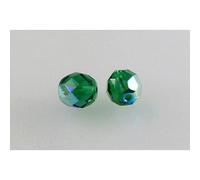 30pcs Fire Polished Faceted Beads Round 8 mm, Emerald Green Ab (50120-28701), Bohemia Crystal Glass, Czechia 15119001