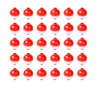 30pcs Fishing Bobbers 1.25 Inch Snap on Float Red and White Bobbers Push Button Round Buoy Floats Fishing Tackle