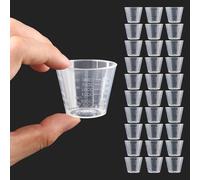 30PCS Five Units of Measurement Transparent Plastic Measuring Cups, 30ml/1.02oz Teusable Mini Medicine Cups, Suitable for Kitchen Baking, Laboratory Use and Measuring Medicine