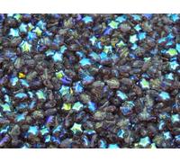 30pcs Flat Star Beads, Transparent Light Amethyst Ab (20050-28701), Glass, Czech Republic (0.24 inches)