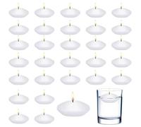 30Pcs Floating Candles, White Floating Tealight Candles,1.5 Inch Unscented Bamboo Candles Water Candles, for Wedding Pool, Valentine's Day Pool, Dinner, Christmas Decoration