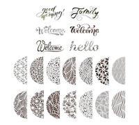 30Pcs Floral Painting Templates 11.8x5.9in Drawing Stencils for Door Sign Journal Memory Book Embellishments Multi Design Stencils