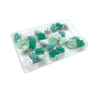 30Pcs Flower Drawing Pins Rose Decorative Push For Cork Board Floral Thumb Tacks For Wall Bulletin Board Travel Map Map Push Resin Tacks