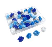 30Pcs Flower Drawing Pins Rose Decorative Push Pins for Cork Board Floral Thumb Tacks for Wall Bulletin Board Travel Map Office Bulletin