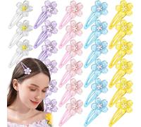 30Pcs Flower Hair Clips Cute Cherry Hair Barrettes Jelly Sakura Hair Snap Clips Floral Hair Pins Y2K Side Bangs Alligator Duckbill Clips Decorative Colorful Accessories for Women Girls
