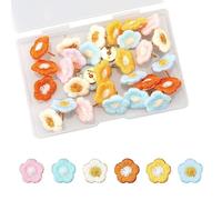 30pcs Flower Push Pins, Jagowa Color Decorative Thumbtacks Flower Bulletin Board Tacks Flower Pins for School Home Office