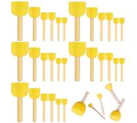 30Pcs Foam Brush Round Sponges Brush Set Sponge Brush Round Sponge Stippler Paint Tools for Graffiti,Washable Foam Paint Brushes for Arts and Crafts DIY Painting (4 Sizes)
