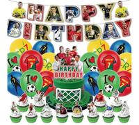 30PCS Football Star Birthday Party Decorations,Football Star Party Supplies with Football Star Balloon,Happy Birthday Banner, Football Star Cake Topper for Kids Football Star Theme Birthday Party