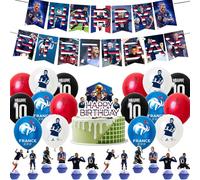 30PCS Football Star Birthday Party Decorations,Kylian Star Party Supplies with Football Star Balloon,Happy Birthday Banner, Football Star Cake Topper for Kids Football Star Theme Birthday Party