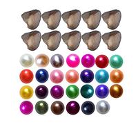 30PCS Freshwater Pearl Oyster Cultured Love Wish Round Pearls Various Shining Meaningful Color, Oysters with Pearls Inside (6.5-8mm, 30 PCs/lot)