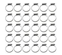 30Pcs German Style Hose Clamps, Adjustable 304 Stainless Steel Fuel Line Clamp, Resistant Pipe Tube Clips for Automotive Water Pipes and Machinery (21-44)