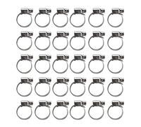 30Pcs German Style Hose Clamps, Adjustable 304 Stainless Steel Fuel Line Clamp, Resistant Pipe Tube Clips for Automotive Water Pipes and Machinery (14-27)
