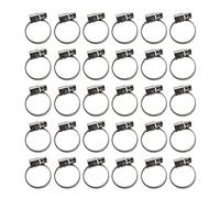 30Pcs German Style Hose Clamps, Adjustable 304 Stainless Steel Fuel Line Clamp, Resistant Pipe Tube Clips for Automotive Water Pipes and Machinery (18-32)