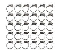 30Pcs German Style Hose Clamps, Adjustable 304 Stainless Steel Fuel Line Clamp, Resistant Pipe Tube Clips for Automotive Water Pipes and Machinery (21-38)