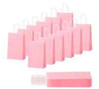 30Pcs Gift Bags Small Baby Pink Paper Party Bags for Kids,Goodie Candy Sweets Bag with Handles,Flat Bottom Kraft Wrapping Paper Party Favour Bag for Present,Christmas Easter Wedding