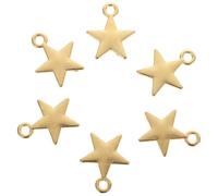 30pcs Gold Five-pointed Star Pendants DIY Jewelry Making Charms Alloy Earring Accessories for Crafting and Necklace Design