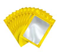 30Pcs Gold Mylar Ziplock Bags Foil Sealed Bags Holographic Plastic Packaging Bags,20x30cm Smell Proof Bags Sweet Pouches Bags,large Resealable Bags Sample Bags Storage Grip Seal Bags for Food,Jewelry