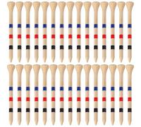 30Pcs Golf Bamboo Balls Holder 83mm Stripe Mark Scale Tee Adjustable Height Bamboo Depth Marking Tee Golf Accesories
