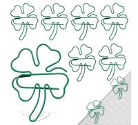 30pcs Green Metal Four Leaf Paper Clip Bookmark Decorative Clip