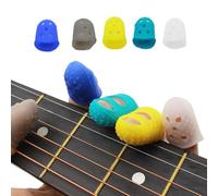 30Pcs Guitar Fingertip Protectors 5 Sizes Silicone Finger Thimbles 5 Colors Anti Slip Finger Protectors for Money Counting Paper Sorting Guitar Playing