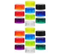 30pcs Guitar Pedal Footswitch Toppers Plastic Rounded Corner Caps | Snug Fit for Button Tops, Pedalboard Accessory for Live Sets and Complex Chains, 10 Colours